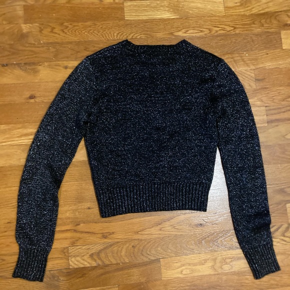 Forever 21 Black and Silver Crop Sweater - Picture 4 of 4